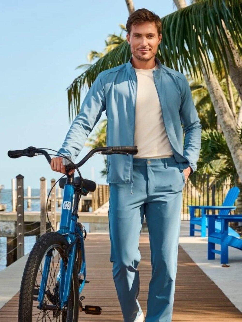COOLIBAR Men's M Arcadian Packable Sunblock Jacket Mint Green UPF 50+